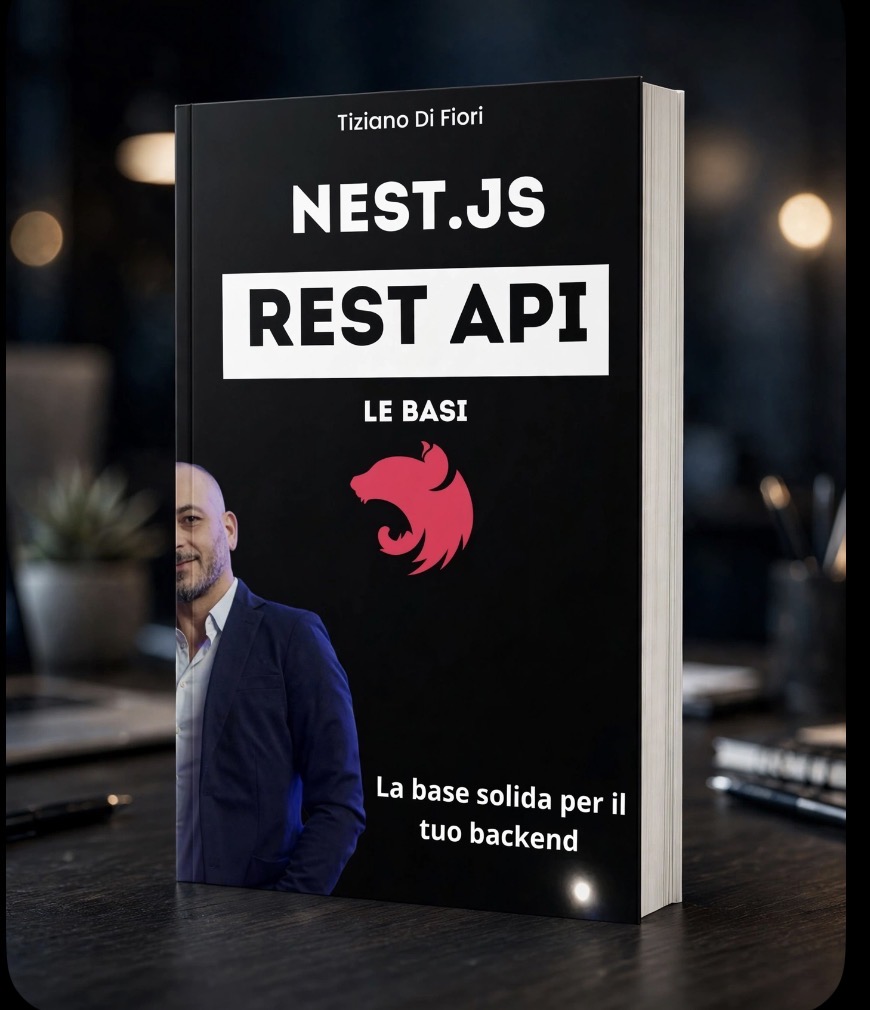 Il libro Nest.js REST API — Le Basi su una scrivania da developer